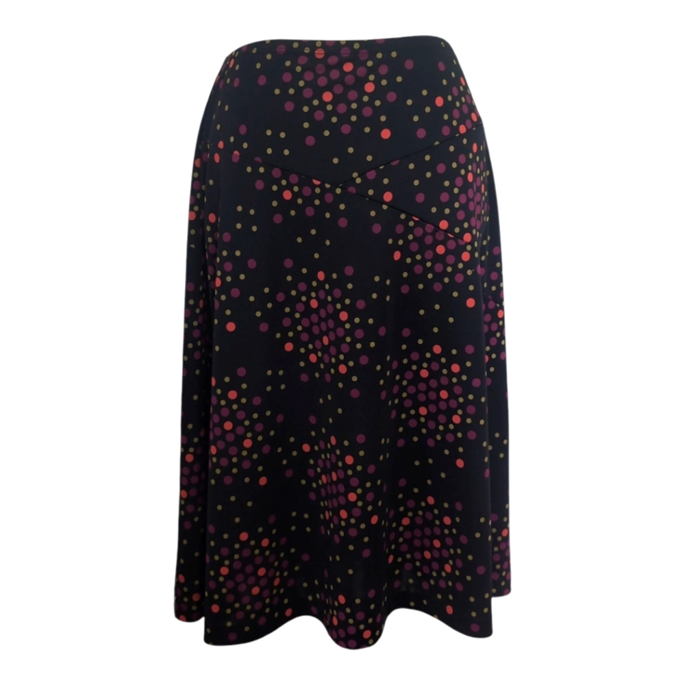 Jones NY Vintage Black & Polkadot A-line Circle Skirt Size Large